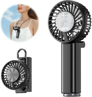 HandFan 5000mAh Mini Handheld Fan, Tiny Portable Fan With Cooling Plate, Small Personal Fans Rechargeable, Pocket Ice Fans, for Men Women Kids Beach Travel(Black) Mini handheld fan for personal cooling