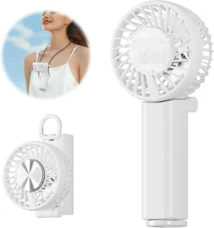 HandFan 5000mAh Mini Handheld Fan, Tiny Portable Fan With Cooling Plate, Small Personal Fans Rechargeable, Pocket Ice Fans, for Men Women Kids Beach Travel(White) Mini handheld fan for personal cooling