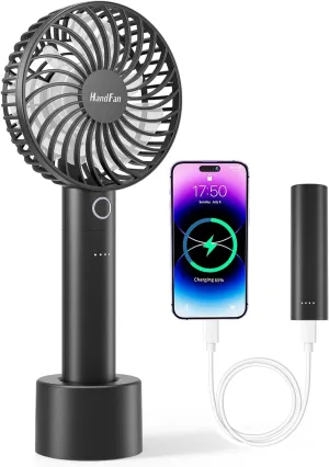 HandFan Portable Handheld Fan, Small Personal Hand Fan, Electric Mini Cooling Fans, USB Rechargeable Desk Fans for Travel Beach Makeup Office Disney, Gifts for Women(Black) Mini handheld fan for personal cooling