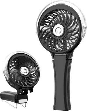 HandFan Upgraded Handheld Misting Fan, Portable Mister Fan, Personal Spray Water Mist Fans Rechargeable, Foldable Electric Mini Fans for Summer Beach Travel Makeup Concerts, Gifts for Women(Black) Mini handheld fan for personal cooling