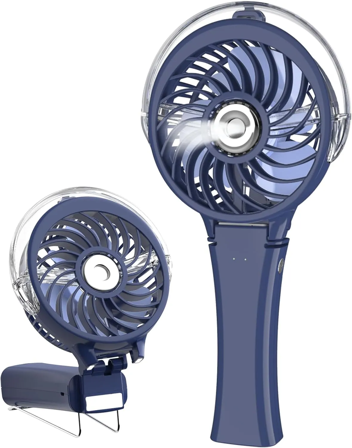 HandFan Upgraded Portable Handheld Misting Fan, Rechargeable Personal Mister Fan, Spray Water Mist Fans, Foldable Mini Cooling Hand Fans for Summer Beach Travel Concerts, Gifts for Women(Royal Blue) Battery-powered portable fan