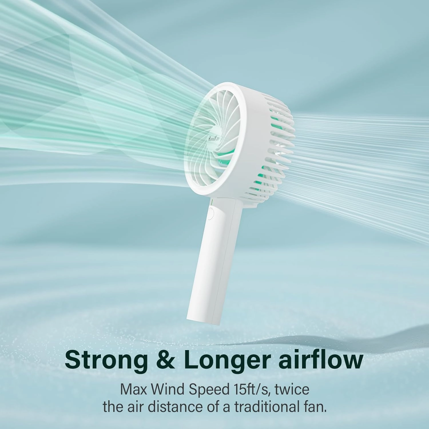 HandFan 15dB Super Quiet Portable Handheld Fan, Rechargeable Hand Fan with Charging Base, Personal Cooling Electric Fan for Eyelash Makeup Desk Office Travel Outdoors(White)