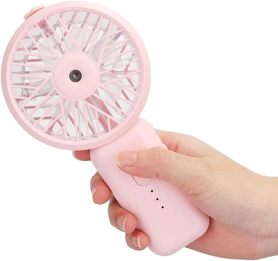 Handheld Charging Small Fan, Humidification Mini USB Portable Desktop Bedside Universal, for Summer Travel Camping Outdoor Kids Desktop fan with humidification feature