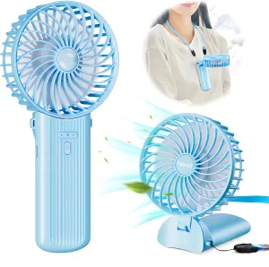 Handheld Fan, Mini Portable Personal Fan with lanyard, 4 Speeds Level 180 Foldable Design for Desk/Travel/Office/Outdoor Battery-powered portable fan