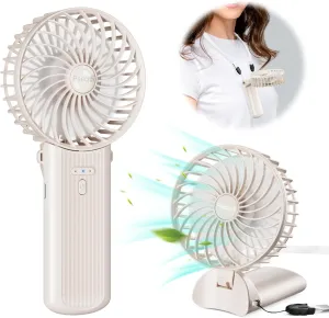 Handheld Fan, Mini Portable Personal Fan with lanyard, 4 Speeds Level 180 Foldable Design for Desk/Travel/Office/Outdoor Battery-powered portable fan