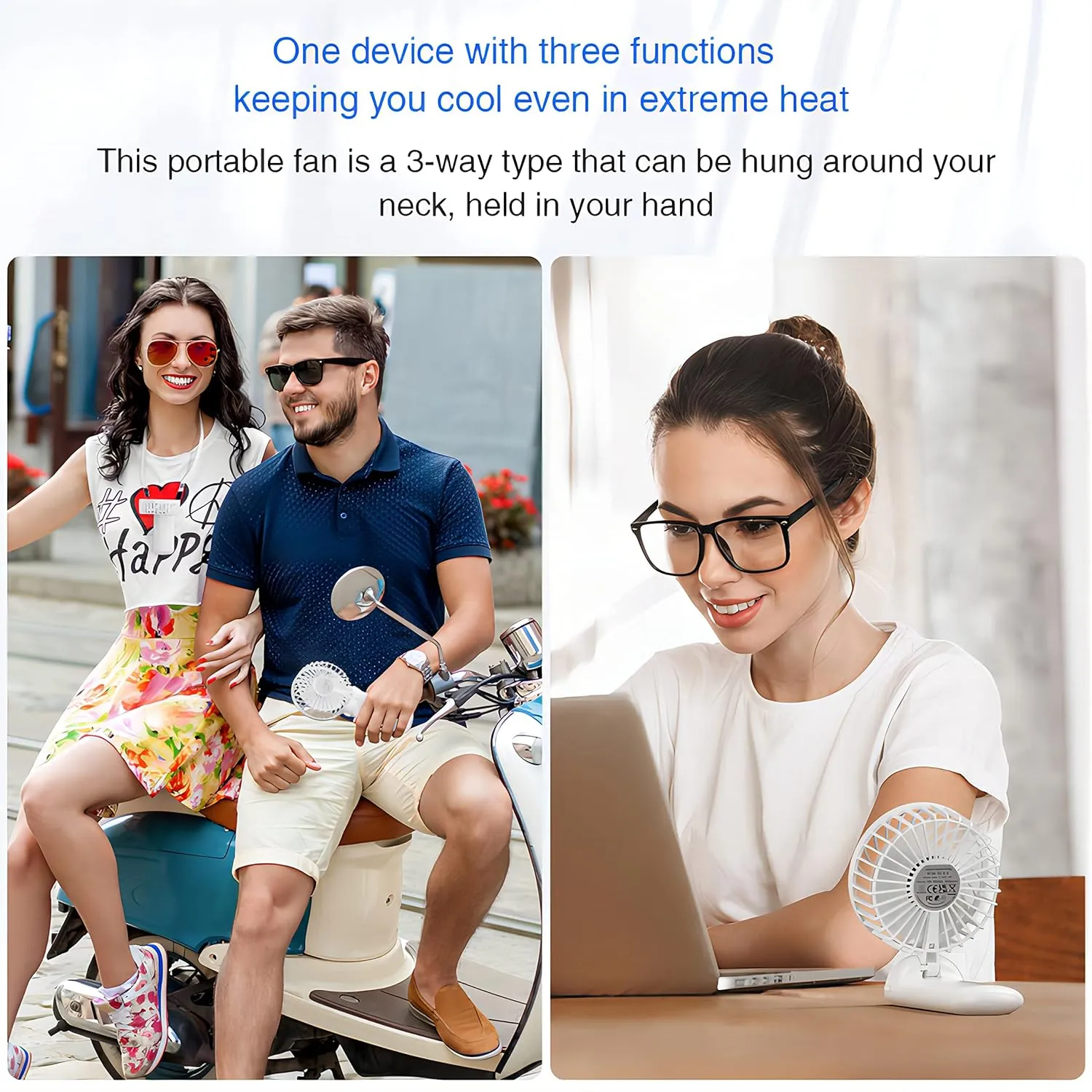 Handheld Fan, Mini Portable Personal Fan with lanyard, 4 Speeds Level 180 Foldable Design for Desk/Travel/Office/Outdoor