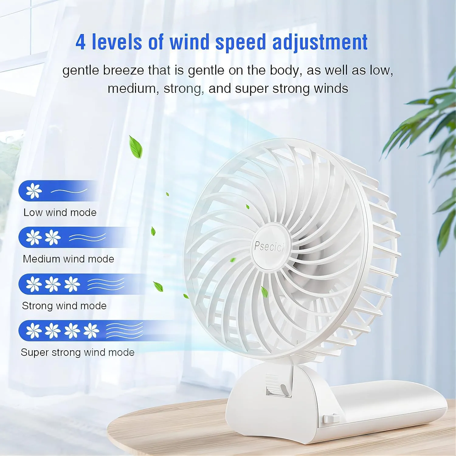 Handheld Fan, Mini Portable Personal Fan with lanyard, 4 Speeds Level 180 Foldable Design for Desk/Travel/Office/Outdoor