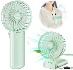 Handheld Fan, Mini Portable Personal Fan with lanyard, 4 Speeds Level 180 Foldable Design for Desk/Travel/Office/Outdoor Battery-powered portable fan