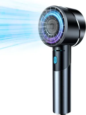 Handheld Fan, Mini Small Portable Turbo Fan, Rechargeable with 4 High Speeds Personal Fans, Max 16H Runtime, For Travel, Office, Outdoor - Grey Mini handheld fan for personal cooling