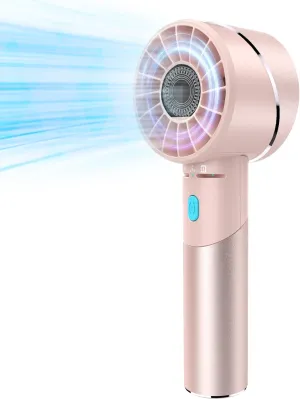 Handheld Fan, Mini Small Portable Turbo Fan, USB Type-C Rechargeable with 4 High Speeds Personal Fans, Max 16 Hours Working Time, Small Hand Fan for Travel, Camping, Office, Home, Outdoor - Pink Mini handheld fan for personal cooling