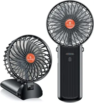 Handheld Fan Portable Foldable Rechargeable: Black Mini Portable Handheld Fan 180 Adjustable Folded 4 Speed 2000mAh Lanyard Hand Desk Neck Fan Indoor Outdoor Travel Essentials for Gifts Women Men Kid Mini handheld fan for personal cooling