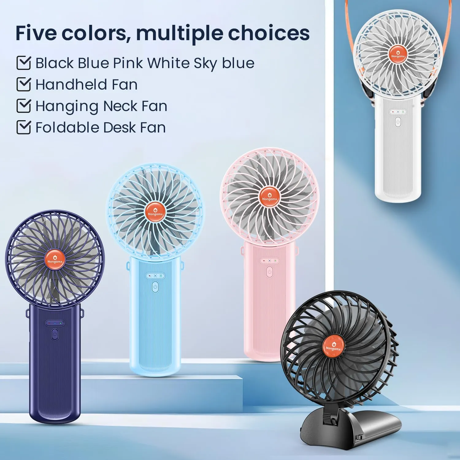 Handheld Fan Portable Foldable Rechargeable: Pink Mini Portable Handheld Fan 180 Adjustable Folded 4 Speed 2000mAh Lanyard Hand Desk Neck Fan Indoor Outdoor Travel Essentials for Gifts Women Men Kid