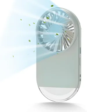 Handheld Fan, Portable Hand Fan, USB Rechargeable Mini Fans Portable, 4 Speeds for Women Kids Outdoor Travel, Light green, DQ235 Rear-mounted fan for childrens safety