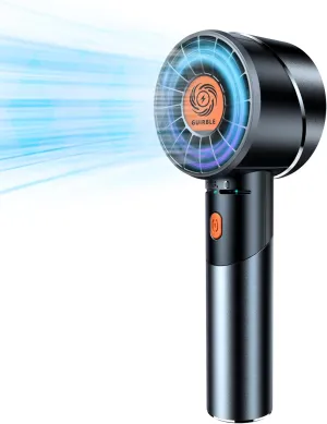 Handheld Fan,Portable Turbo Fan,Powerful Personal Fan(7000rpm High-Speed Motor,Battery Work 3-16 H),USB Rechargeable Mini Handheld Fan for Travel/Outdoor/Gift/Makeup (Black) Mini handheld fan for personal cooling