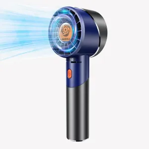 Handheld Fan,Portable Turbo Fan,Powerful Personal Fan(7000rpm High-Speed Motor,Battery Work 3-16 H),USB Rechargeable Mini Handheld Fan for Travel/Outdoor/Gift/Makeup (Navy Blue) Mini handheld fan for personal cooling