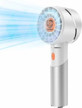 Handheld Fan,Portable Turbo Fan,Powerful Personal Fan(7000rpm High-Speed Motor,Battery Work 3-16 H),USB Rechargeable Mini Handheld Fan for Travel/Outdoor/Gift/Makeup (Silver White) Mini handheld fan for personal cooling