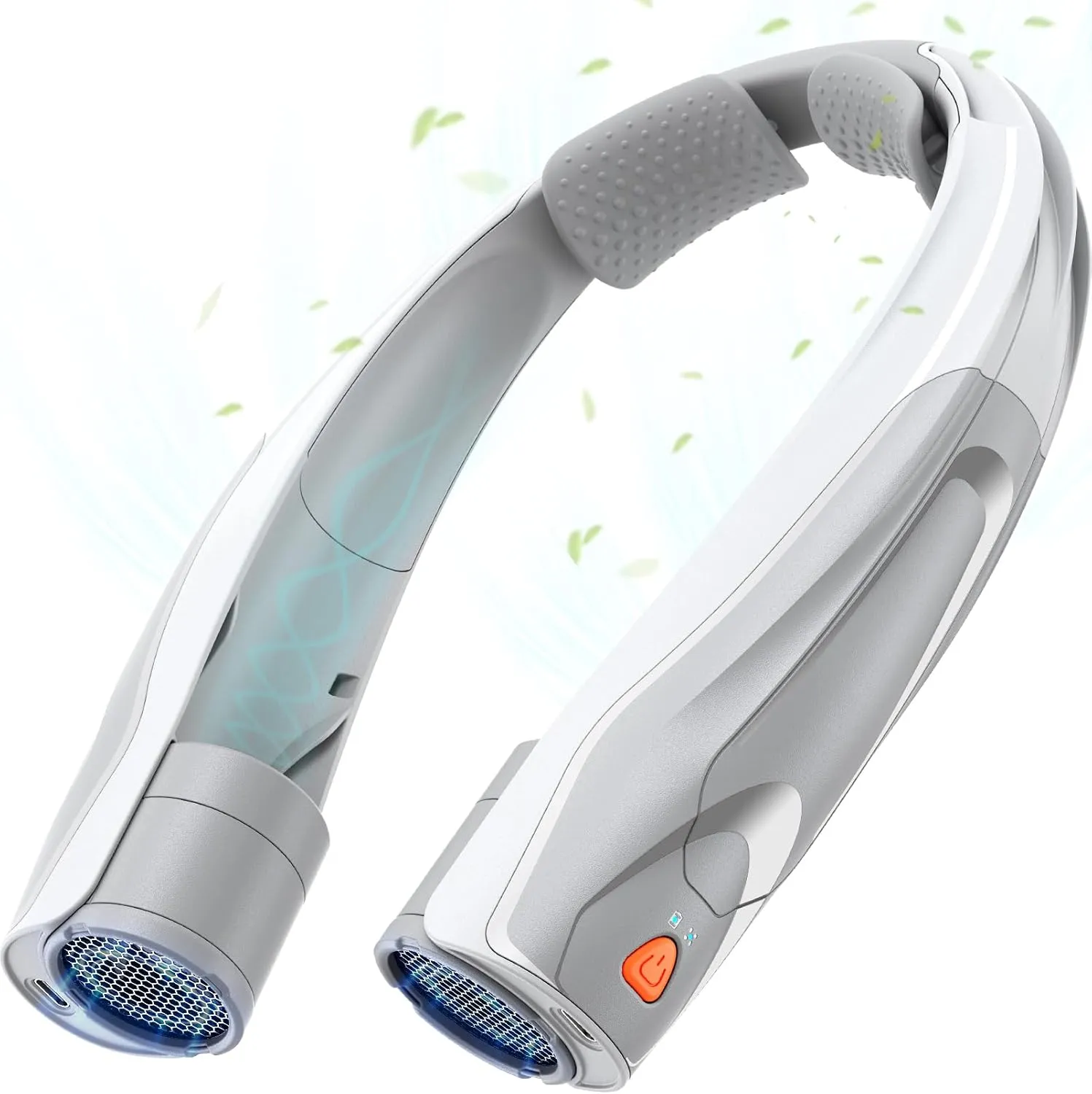 Hands-Free Portable Neck Fan - 6000mAh High Capacity Battery, USB Dual Port Fast Charging, Ultra-Quiet 6 Speeds Cooling Air, 360 Airflow for Outdoor, Indoor, Office, Travel - Gray Neck fan for hands-free comfort