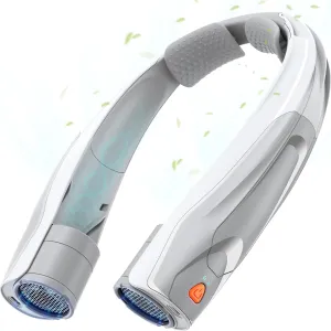 Hands-Free Portable Neck Fan - 6000mAh High Capacity Battery, USB Dual Port Fast Charging, Ultra-Quiet 6 Speeds Cooling Air, 360 Airflow for Outdoor, Indoor, Office, Travel - Gray Neck fan for hands-free comfort