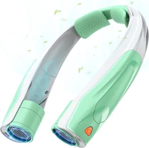 Hands-Free Portable Neck Fans - 6000mAh High Capacity Battery, USB Dual Port Fast Charging, Ultra-Quiet 6 Speeds Cooling Air, 360 Airflow for Outdoor, Indoor, Office, Travel - Green Neck fan for hands-free comfort