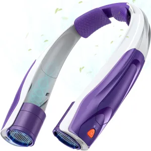 Hands-Free Portable Neck Fans - 6000mAh High Capacity Battery, USB Dual Port Fast Charging, Ultra-Quiet 6 Speeds Cooling Air, 360 Airflow for Outdoor, Indoor, Office, Travel - Purple Neck fan for hands-free comfort