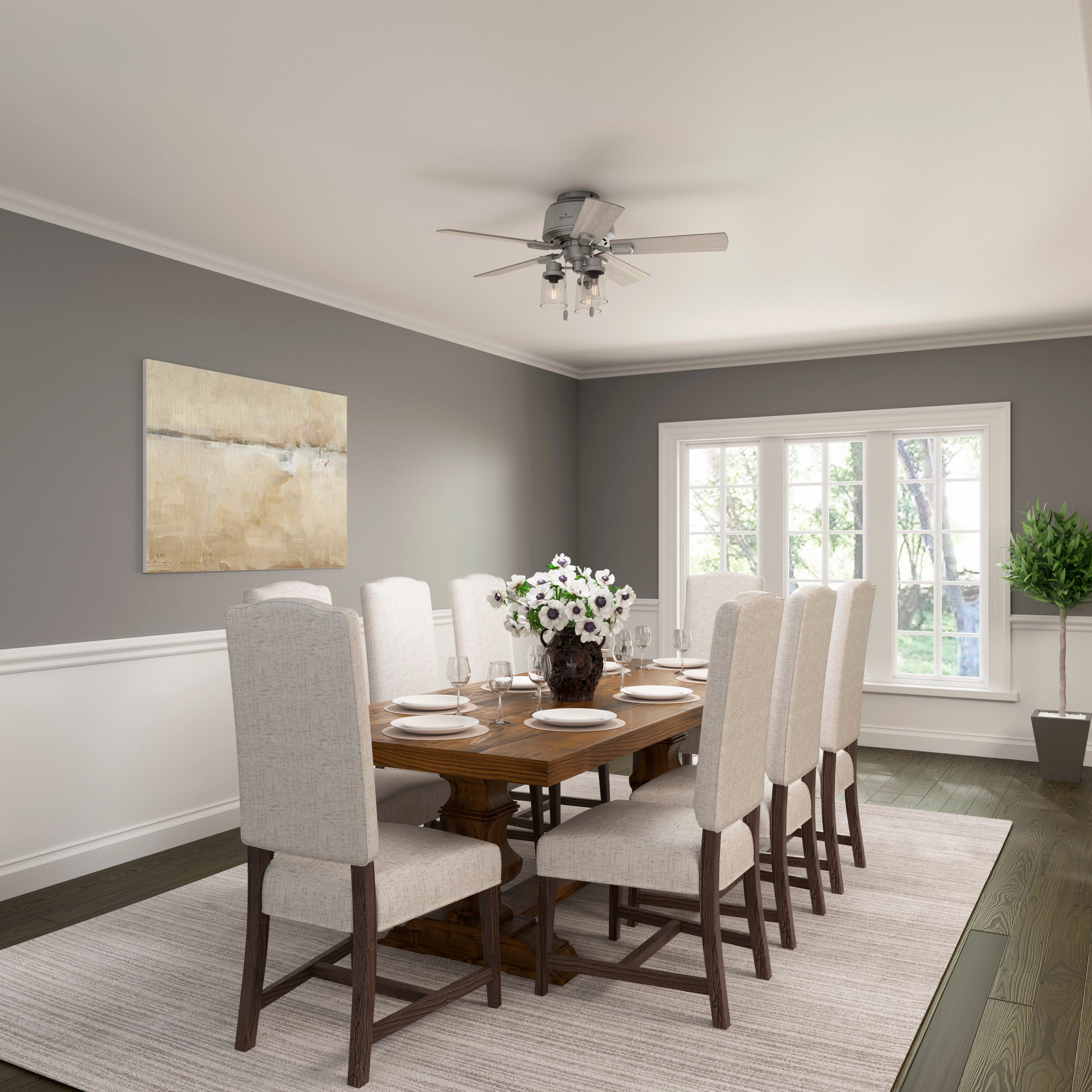 Hartland 44"Ceiling Fan Matte Silver