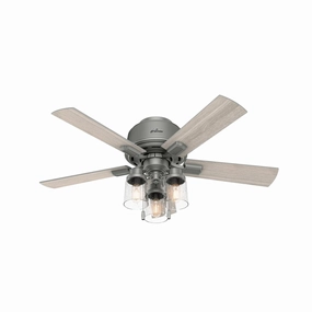 Hartland 44"Ceiling Fan Matte Silver hugger fans for rooms with low ceilings