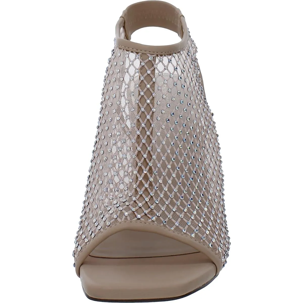 Hayley Womens Rhinestone Mesh Slingback Heels