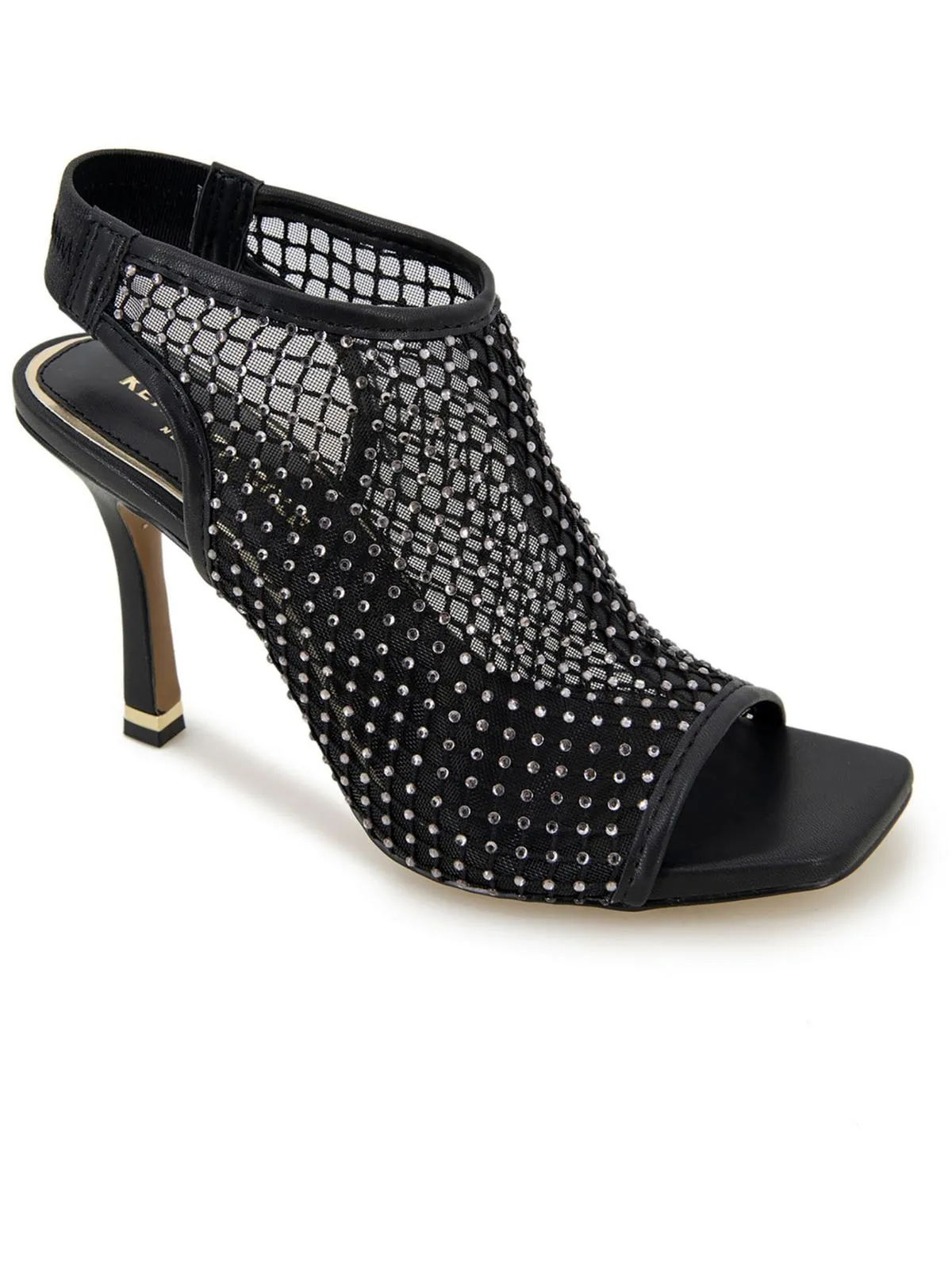 Hayley Womens Rhinestone Mesh Slingback Heels