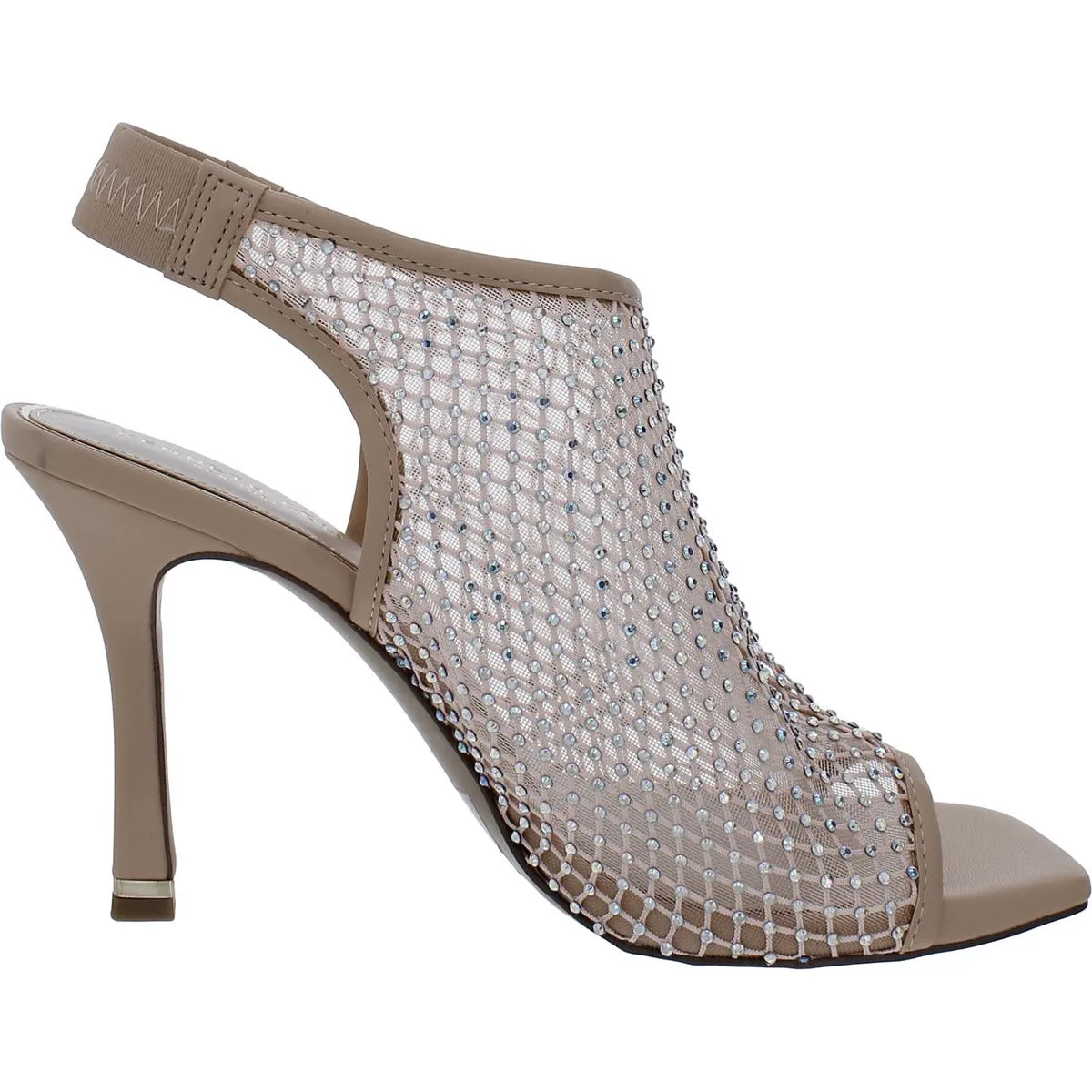 Hayley Womens Rhinestone Mesh Slingback Heels