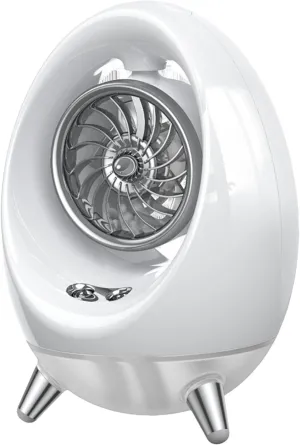 HELLORSO USB Desk Fan 8.07 Inches Portable Fan Powerful 4 Speeds Wind Low Noise Personal Desktop Fan With Humidification Function and Color Ambient Light 2000mAh Battery for Home Office (White-1pc) Desktop fan with humidification feature