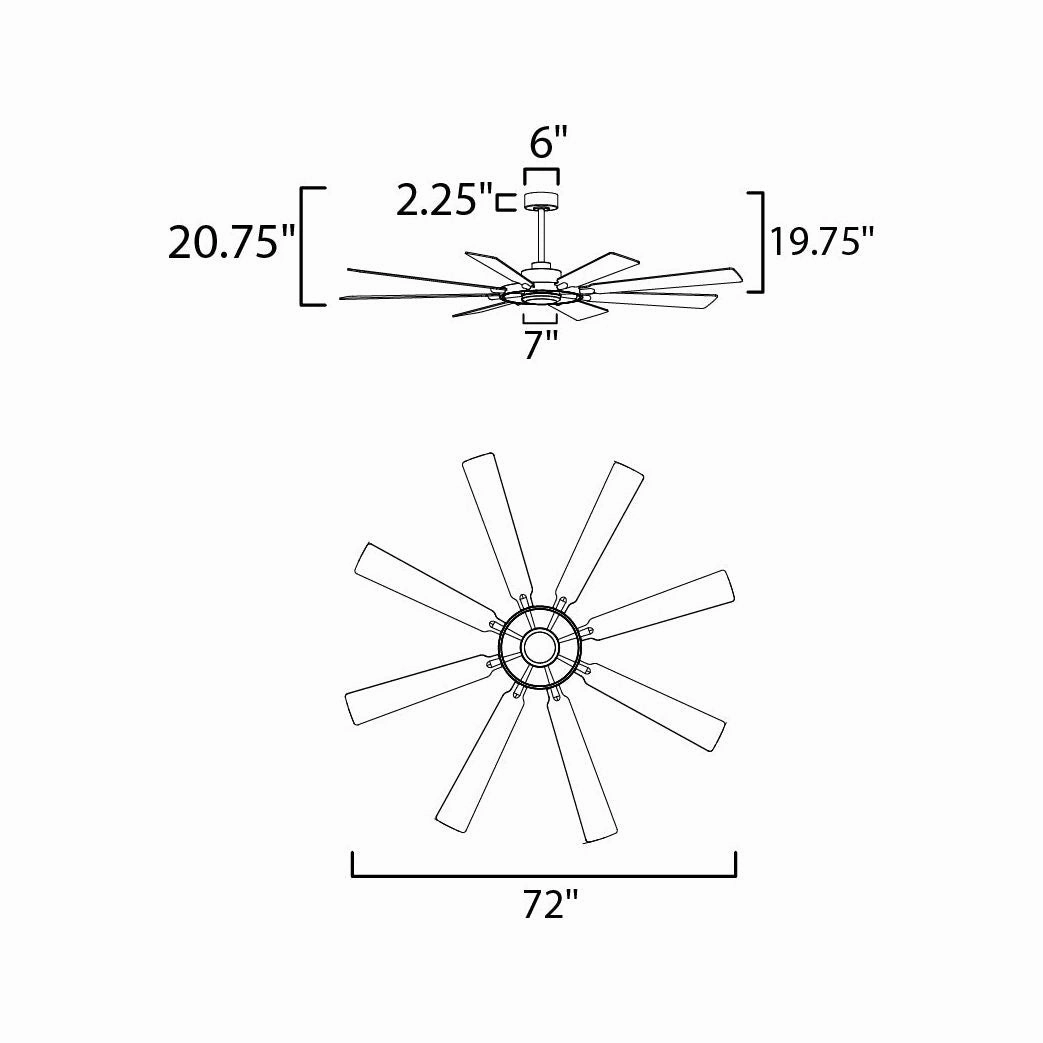 Helm 72" Indoor Fan with LED Light Kit