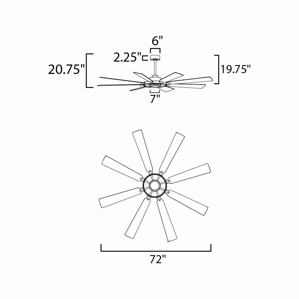 Helm 72" Indoor Fan with LED Light Kit