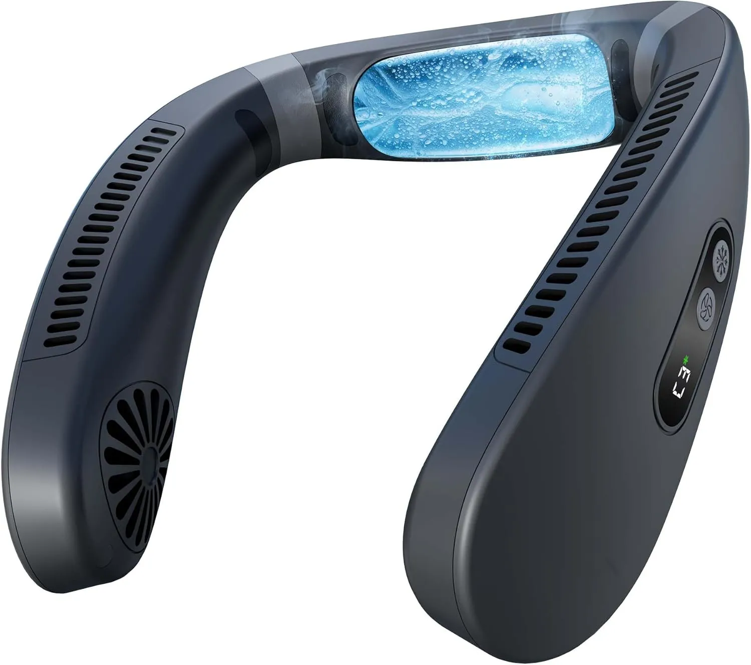 HIGO CoolMaster Ultra Neck Fan, Neck Air Conditioner, 2-in-1 Cooling Neck Fan Portable Rechargeable, Wearable Personal Fan, 5500mAh Large Battery, Ergonomic Design, Glacier Gray Neck fan for hands-free comfort