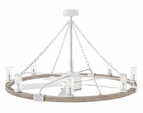 Hinkley Sawyer | Outdoor Ceiling Fan with 4W Candelabra & HIRO Control - 6 Speed Reversing chandelier ceiling fans for elegant decor