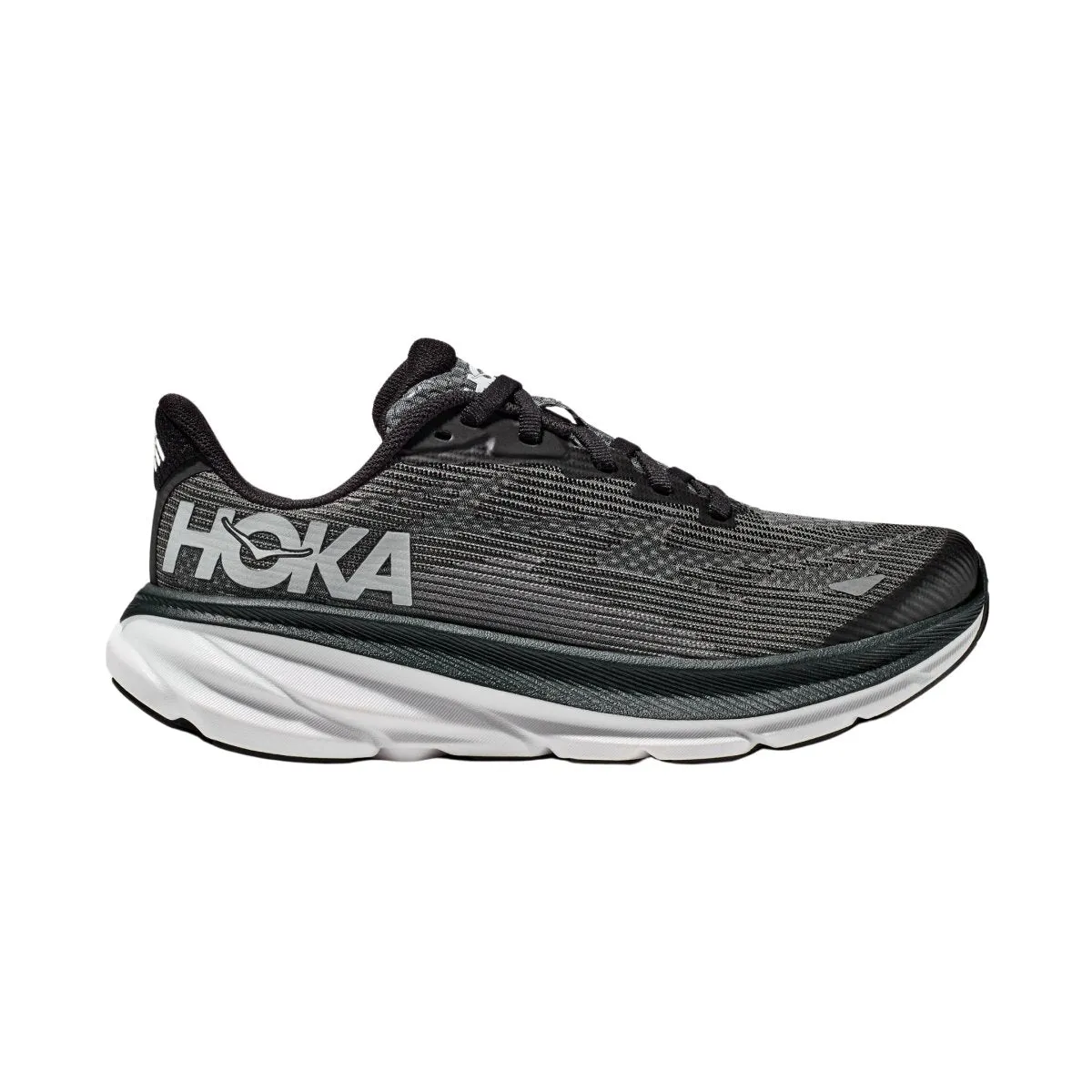 Hoka One One Kid's (Grade School) Clifton 9 Black/White Hoka One One Shoes