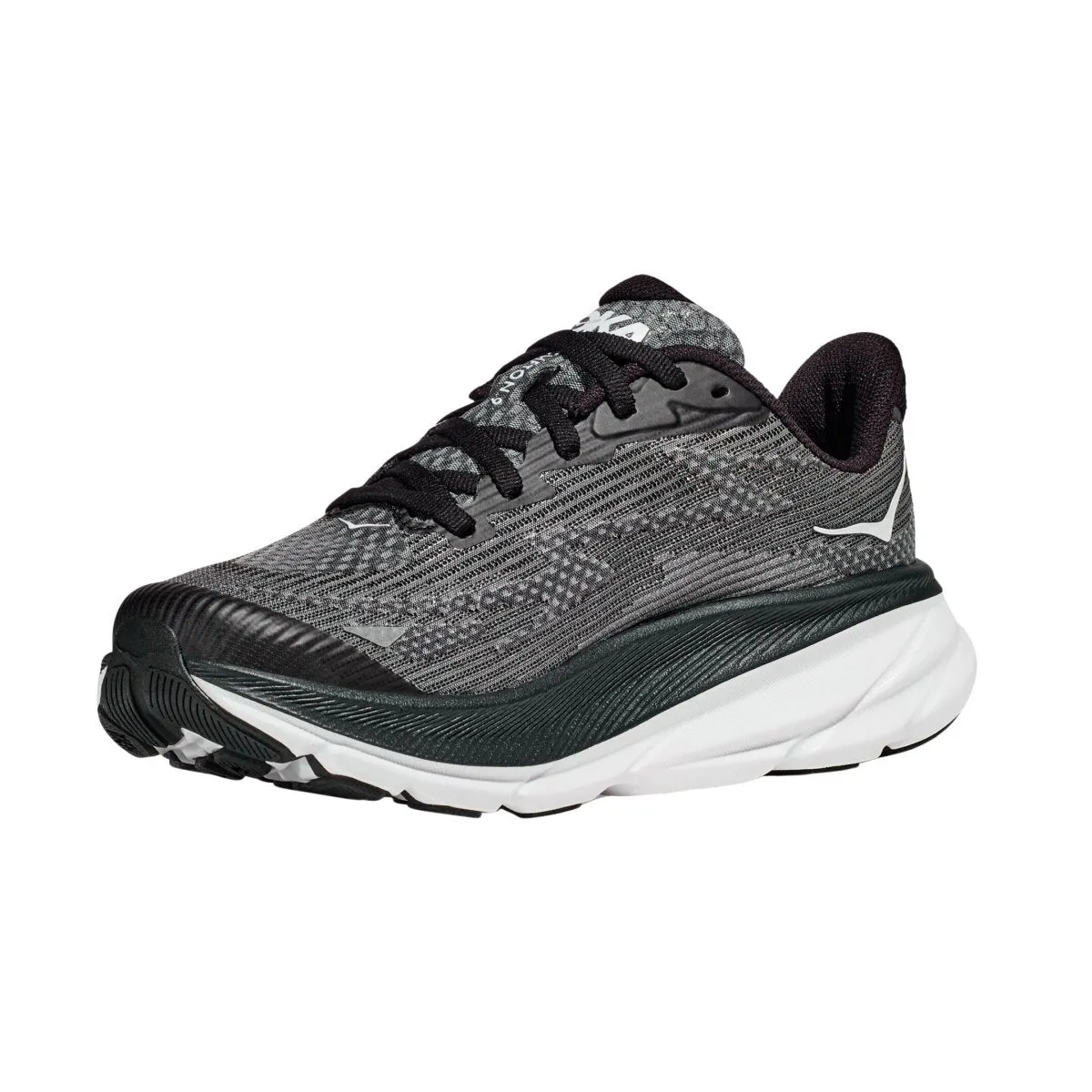 Hoka One One Kid's (Grade School) Clifton 9 Black/White Hoka One One Shoes