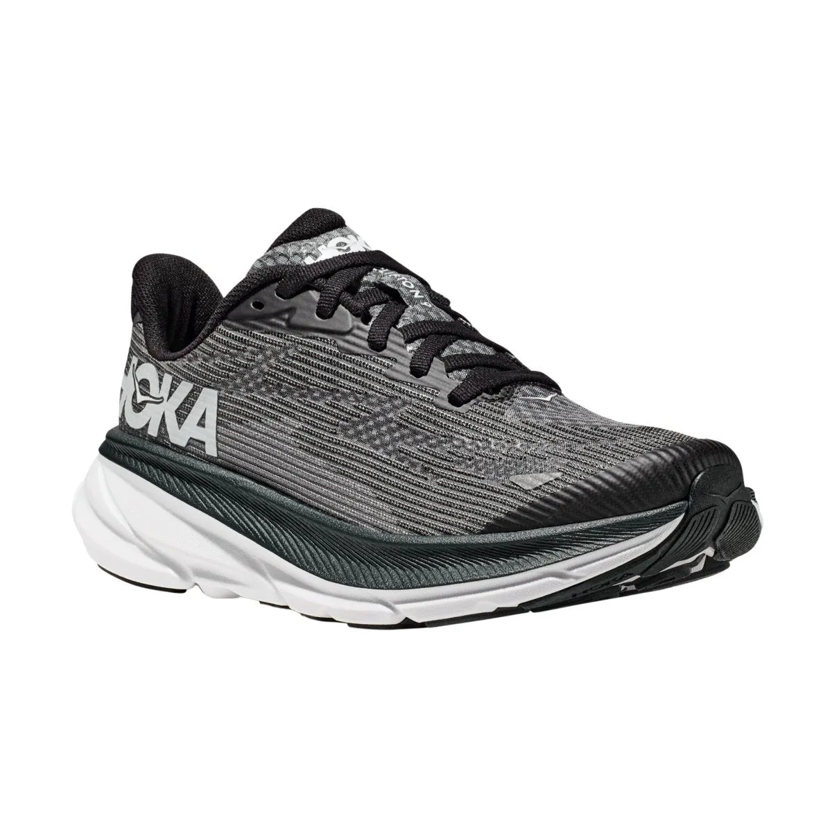 Hoka One One Kid's (Grade School) Clifton 9 Black/White Hoka One One Shoes
