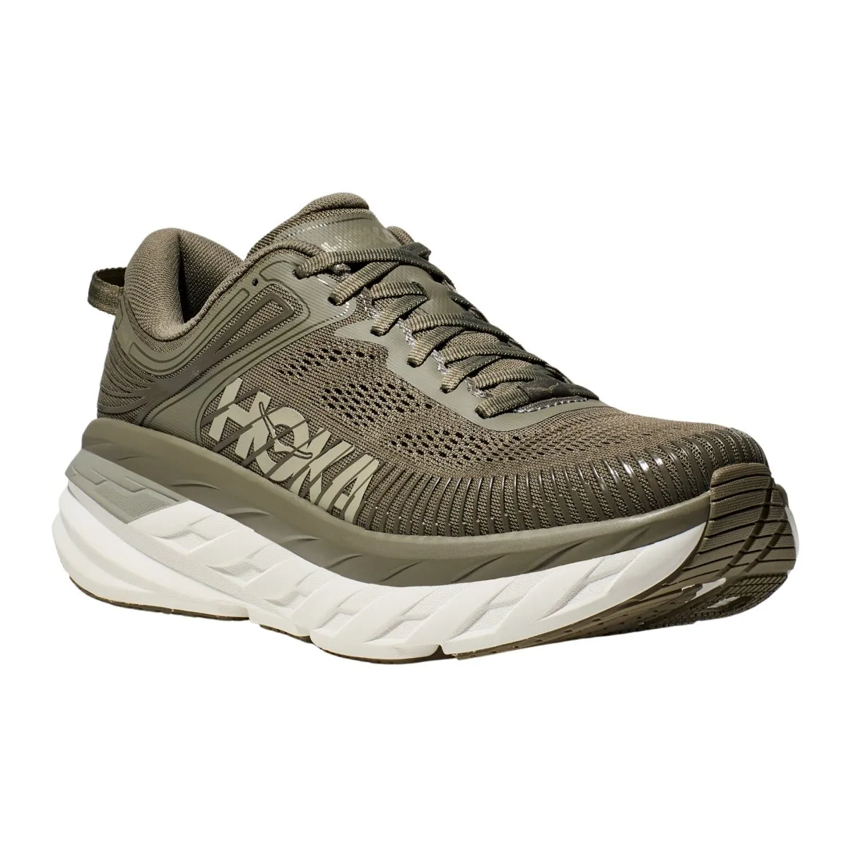 Hoka One One Men's Bondi 7 Olive Haze/White Hoka One One Shoes