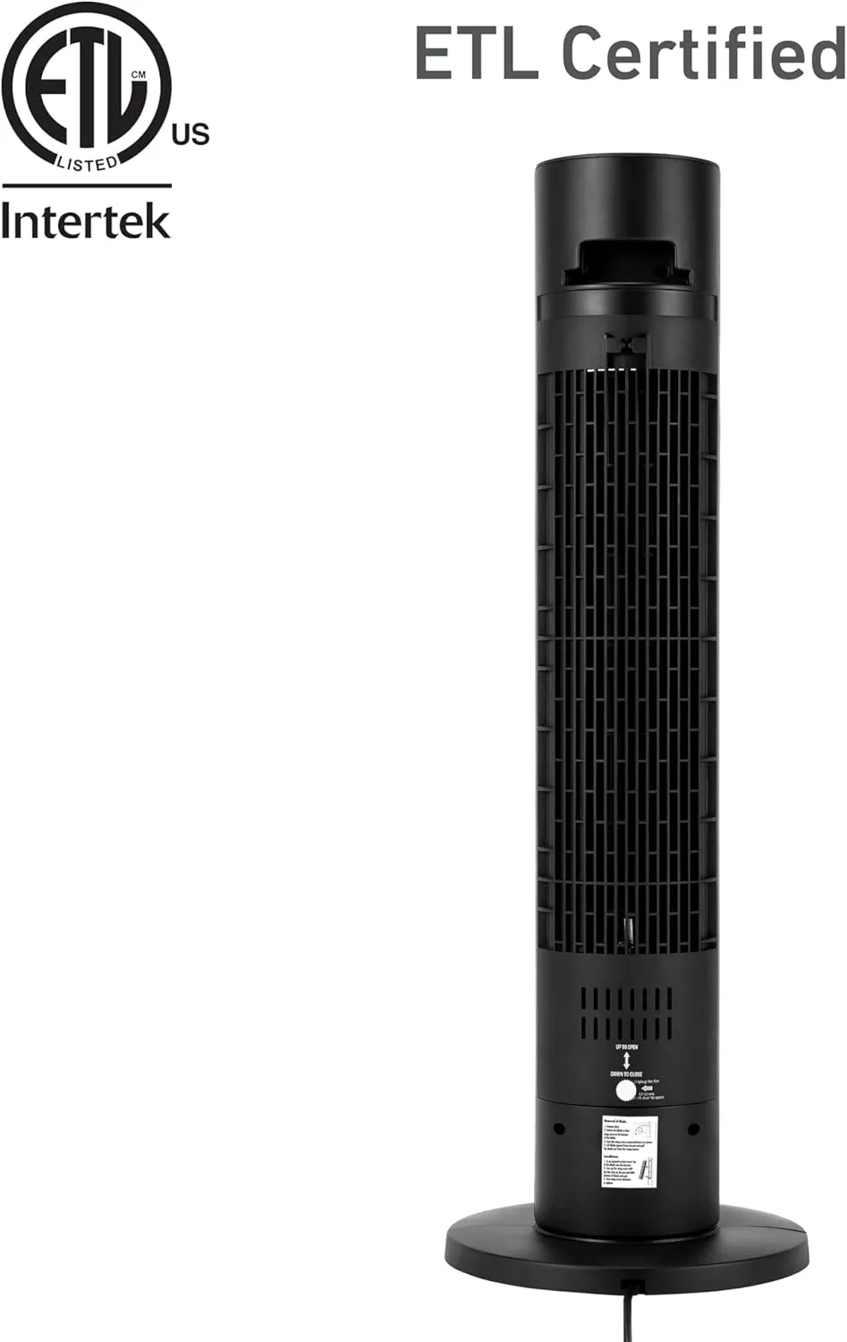 Holmes 36" CleanBreeze Digital Tower Fan with Removable Blade, ClearRead Display, 75 Oscillation, 6 Speeds, 4 Modes, 12-Hour Timer, Home, Bedroom or Office, Remote Control, Matte Black