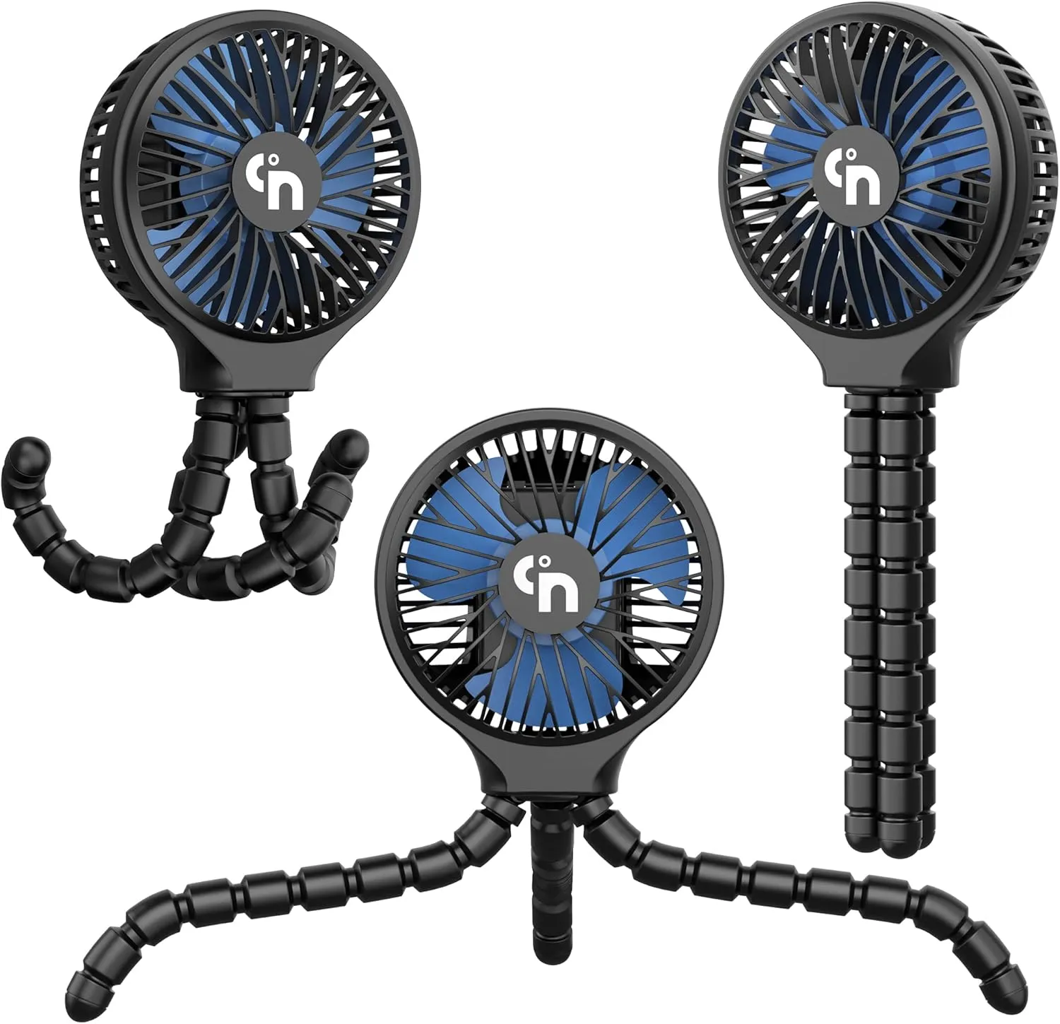 HomeLifairy Portable Stroller Fan, USB or Rechargeable Battery Operated with 3 Speeds and 360Rotate, Cooling Clip On for Baby Crib Travel Car Seat Black