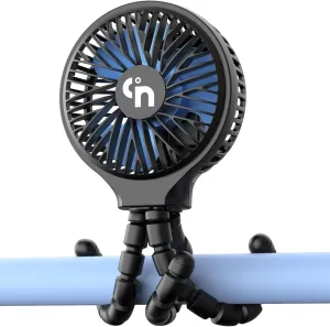 HomeLifairy Portable Stroller Fan, USB or Rechargeable Battery Operated with 3 Speeds and 360Rotate, Cooling Clip On for Baby Crib Travel Car Seat Black 360-degree rotating fan for home use