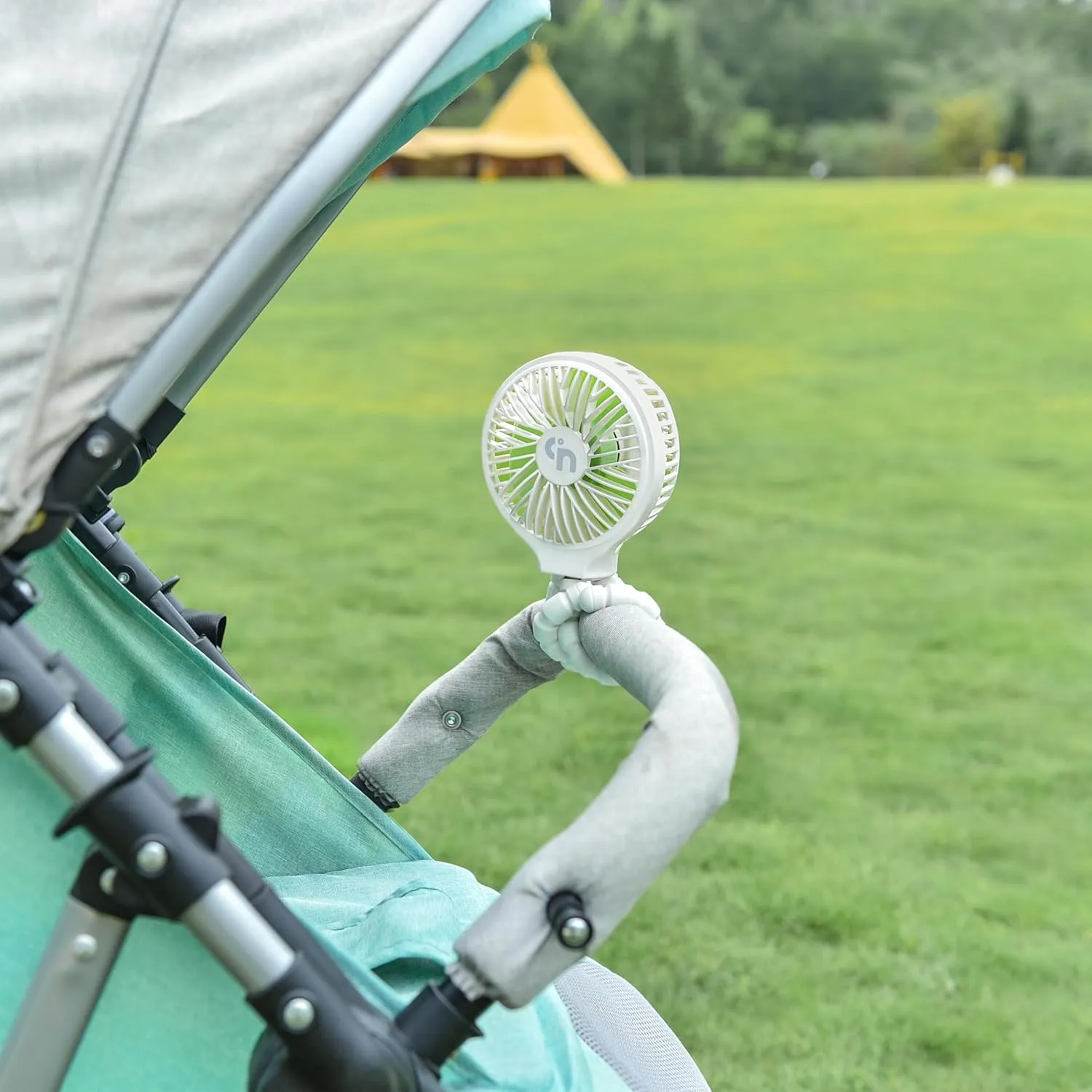 HomeLifairy Portable Stroller Fan, USB or Rechargeable Battery Operated with 3 Speeds and 360Rotate, Cooling Clip On for Baby Crib Travel Car Seat White