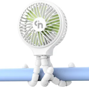 HomeLifairy Portable Stroller Fan, USB or Rechargeable Battery Operated with 3 Speeds and 360Rotate, Cooling Clip On for Baby Crib Travel Car Seat White 360-degree rotating fan for home use
