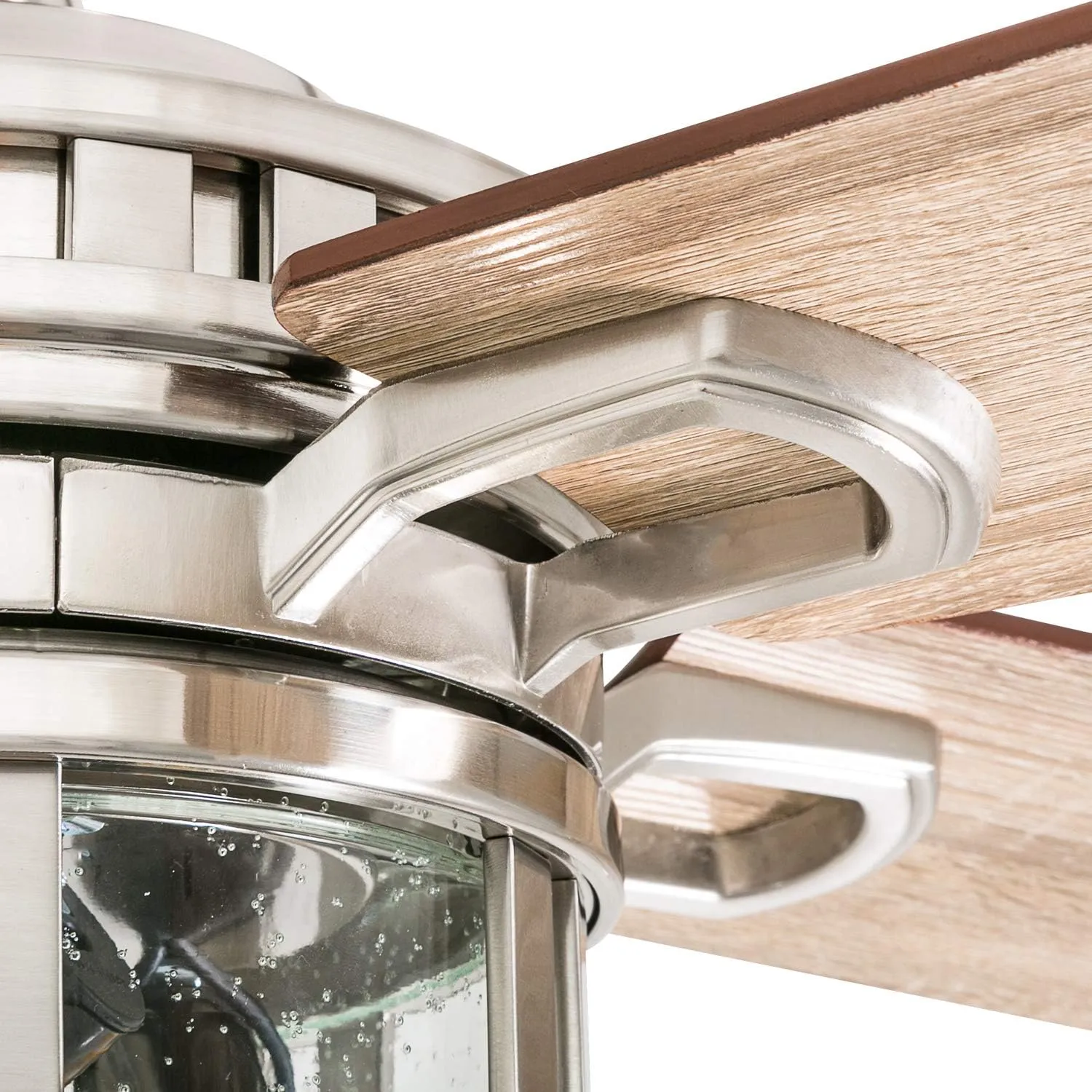 Honeywell Ceiling Fans Bonterra Modern 52 Inch Ceiling Fan with Light, Remote Control, LED Indoor Fan with 5 Blades, Light Brown Pine and Brown Chestnut Blade Finish Options, Brushed Nickel (50610-01)