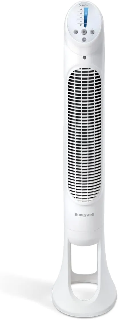 Honeywell QuietSet Tower Fan 5 Speed - White Tower bladeless fan for modern homes