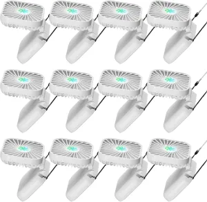 Hortsun 12 Pack Personal Necklace Fans Portable Neck Hanging Mini Handheld Hand Held Fan for Cooling Small Hands Free USB Rechargeable Battery 3 Speed Air Circulatory(White) Neck fan for hands-free comfort