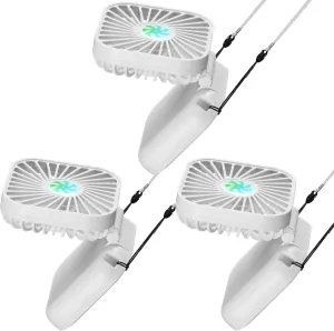Hortsun 3 Pack Portable Neck Fan Mini Handheld Personal Foldable Fan Small Hands Free with USB Rechargeable Battery for Office Outdoor Cooling 3 Speed Air Circulatory(White) Neck fan for hands-free comfort