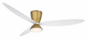 Hourglass 58"Ceiling Fan Legacy Brass W/Flat White ifan smart fans for connected homes