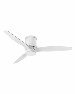 Hover Flush 52"Ceiling Fan Matte White space-saving huggers with modern style