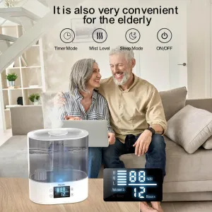 Humidifiers for Bedroom and Home & Baby - 4L Cool Mist Air Humidifiers for Plants, 26db Quiet Top Fill Air Humidifier Lasts Up to 40 Hours, Auto Shut-Off, Super Easy to Fill and Clean Desktop fan with humidification feature